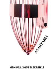 Beyzbol Rose , Pilli Aplik, Anahtarlı, Pilli Elektrikli 1 Adet Ledli Duvar Aplik