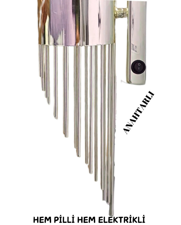 Merdiven Gümüş Duvar Pilli Aplik Ev Otel, Salon Ve Ofis Için Led Işıklı Kaplamalı Aplik 1 Adet