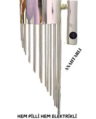 Merdiven Gümüş Duvar Pilli Aplik Ev Otel, Salon Ve Ofis Için Led Işıklı Kaplamalı Aplik 1 Adet