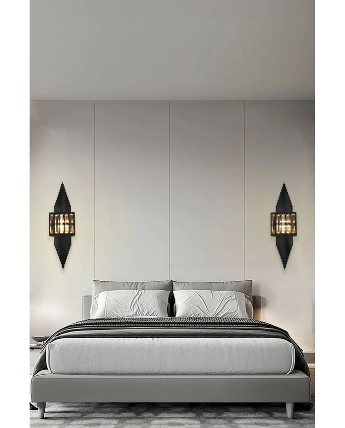 Pramit Siyah Duvar Aplik,pilli Aplik, Led Ampullü Tekli Duvar Apliği, Duvar Lambası 1 Adet