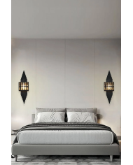 Pramit Siyah Duvar Aplik,pilli Aplik, Led Ampullü Tekli Duvar Apliği, Duvar Lambası 1 Adet