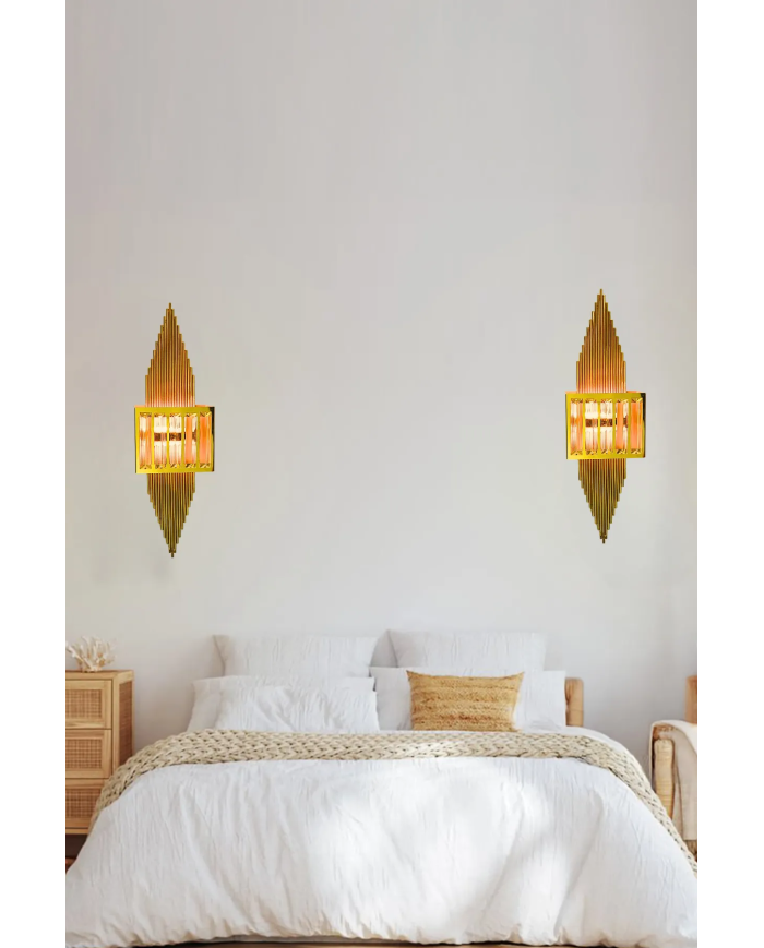 Pramit Gold Duvar Aplik Pilli Ve Elektrikli Ledli Duvar Aplik, Tak Çalıştır, 1 Adet