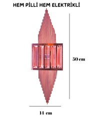 Pramit Rose Pilli Aplik, Anahtarlı, Pilli Elektrikli 1 Adet Ledli Duvar Aplik, Gece Lambası