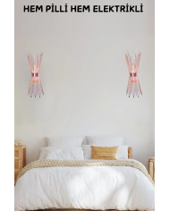 Kirpi Rose, Pilli Aplik, Anahtarlı, Pilli Elektrikli 1 Adet Ledli Duvar Aplik, Gece Lambası