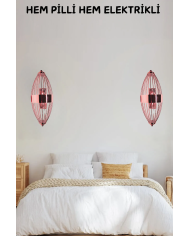 Beyzbol Rose , Pilli Aplik, Anahtarlı, Pilli Elektrikli 1 Adet Ledli Duvar Aplik